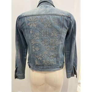 Lucky Brand embroidered Jean‎ Jacket women’s size Small